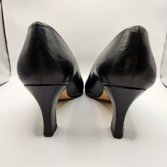 Vintage Etienne Aigner Marietta Black Leather 3" Pump Heels Size 8 Made in Spain - Picture 5 of 10